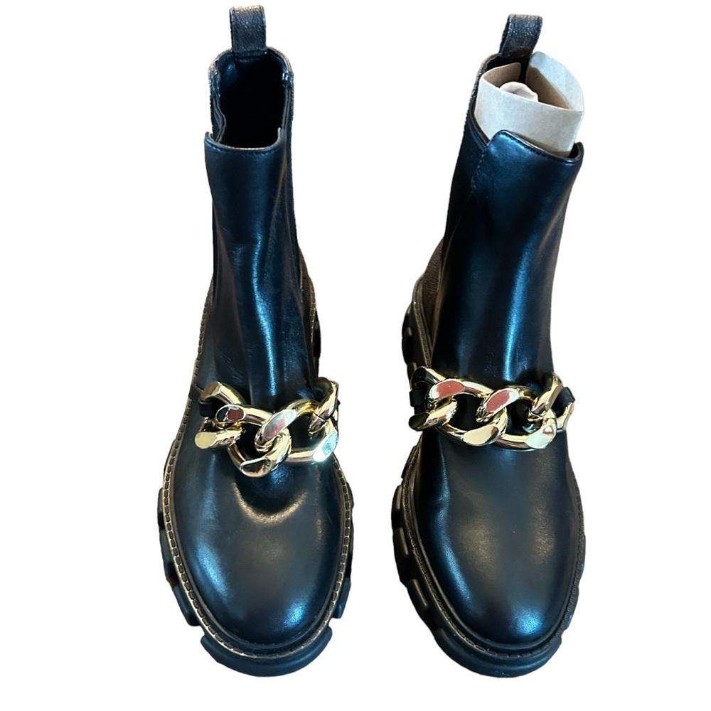 MICHAEL MICHAEL KORS Women's Scarlett Lug Sole Chain Chelsea Booties Size 5.5 - Picture 3 of 12